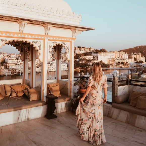 New auguste delilah maxi dress natural bloom 6 XS - Picture 8 of 16